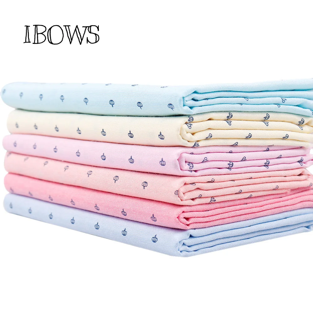 

50cm*150cm Cotton Fabric Solid Color Crown Printed Cloth Fabric Patchwork Quilting Baby Cribs Cushions Blanket Sewing Material