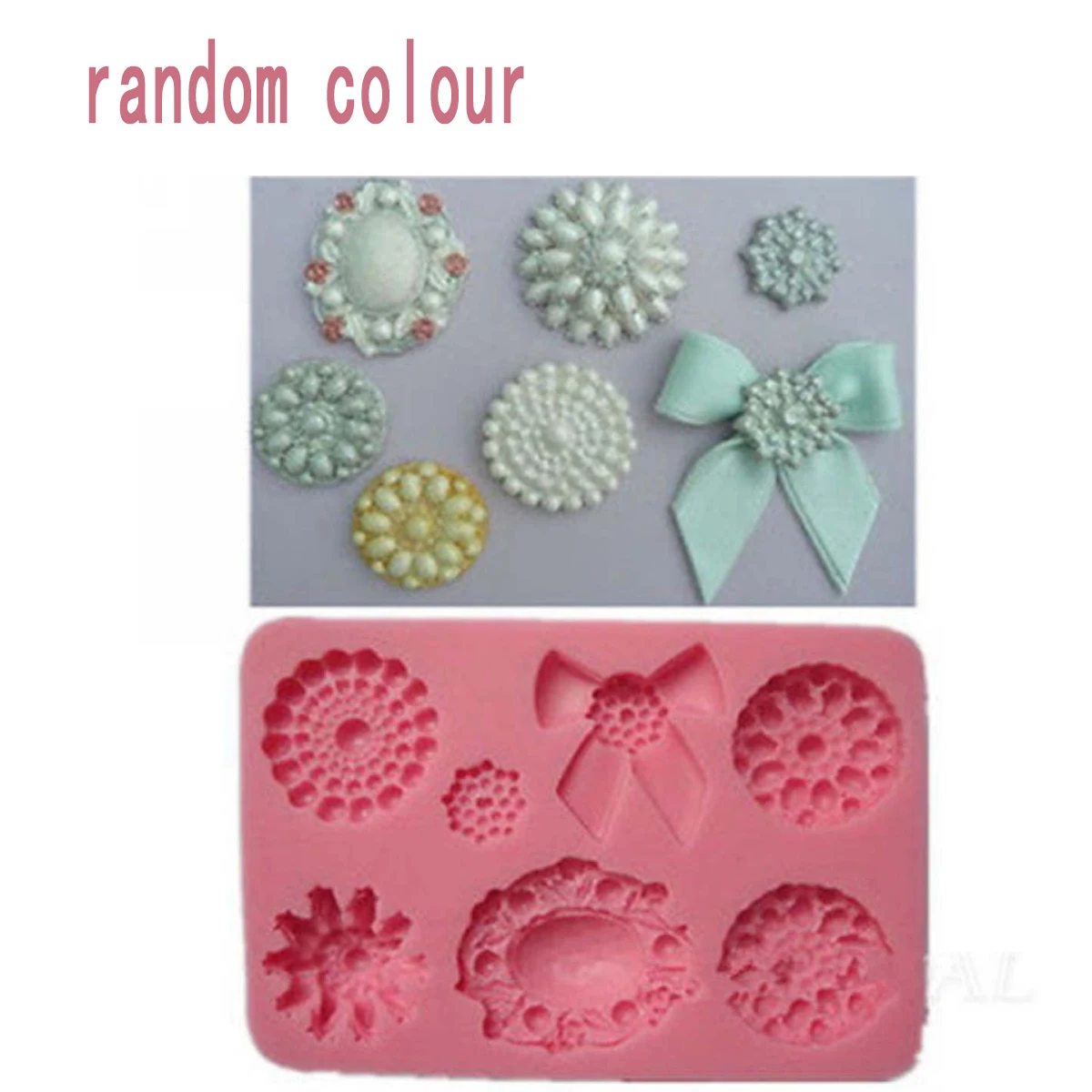 JX-LCLYL Silicone Brooch Jewelry Bowknot Fondant Cake Cupcake Decorating Chocolate Mould