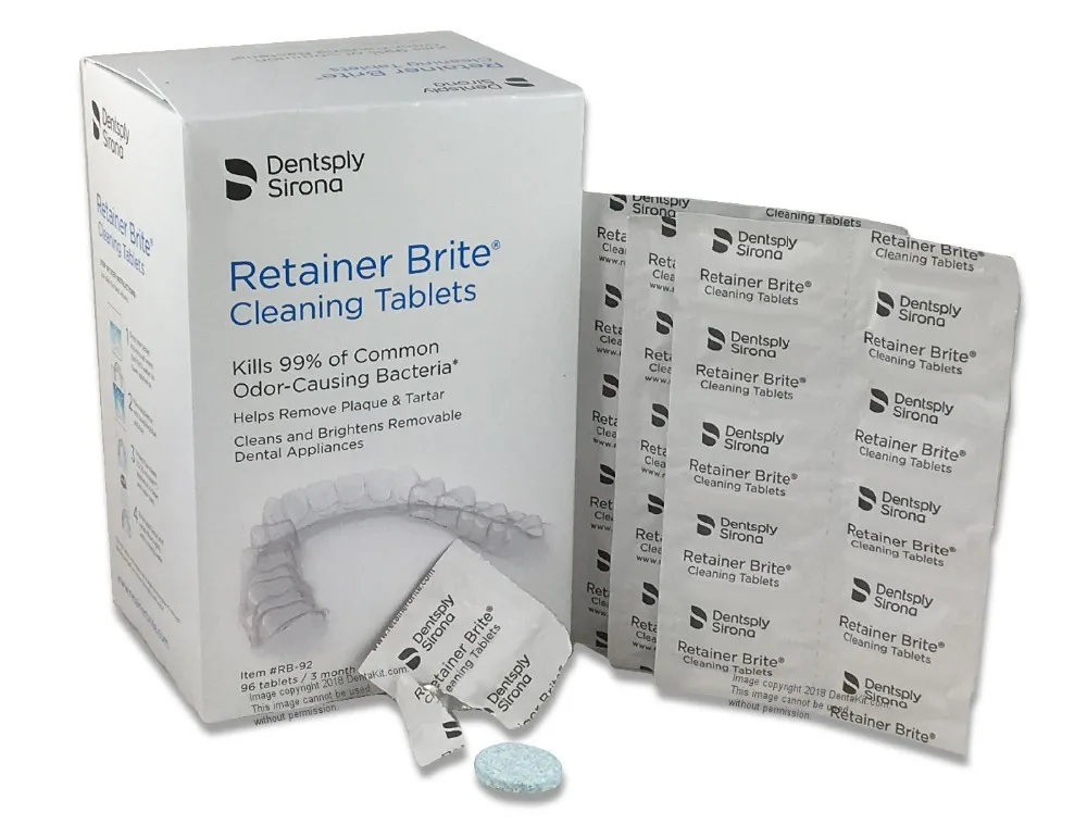 Dentsply фиксатор Brite 96 таблеток для ухода за зубами и полостью рта, прозрачные выравниватели, мундгарды, ночная рубашка, стоматологическое устройство, очиститель, дезинфицирующее средство
