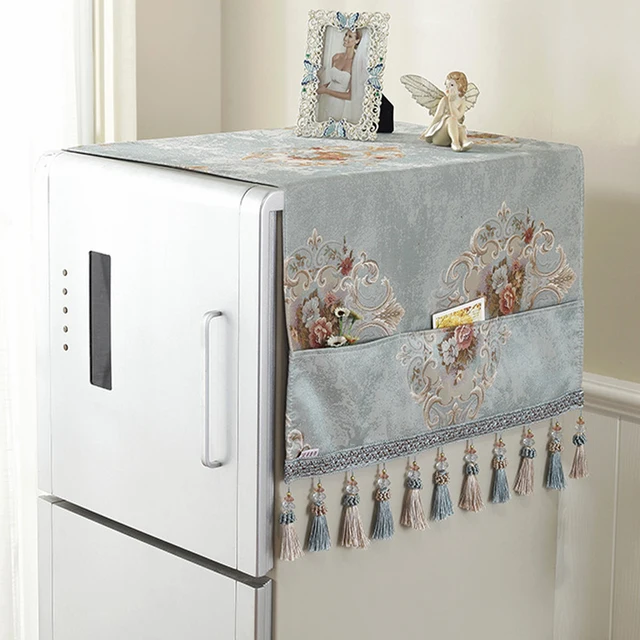 New Europen Jacquard Refrigerator Cover Dust Cover With Storage Bag