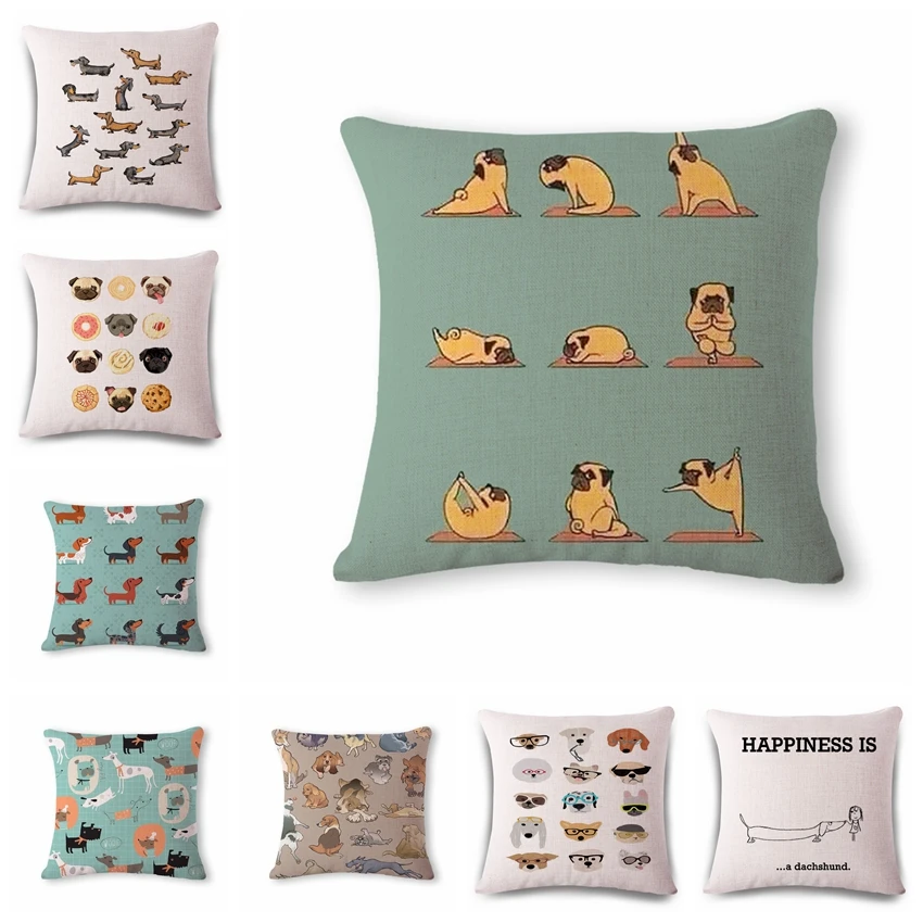 

Color cute dog big stick ushion(No Filler) Polyester Family affection Sofa Car Seat family Home Decorative Throw Pillow