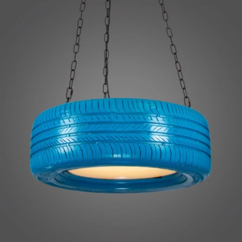 

Creative Vintage Country Colorful Tire Acryl Led Chain Pendant Light for Living Room Dining Room Restaurant Decor Dia 60cm 1684