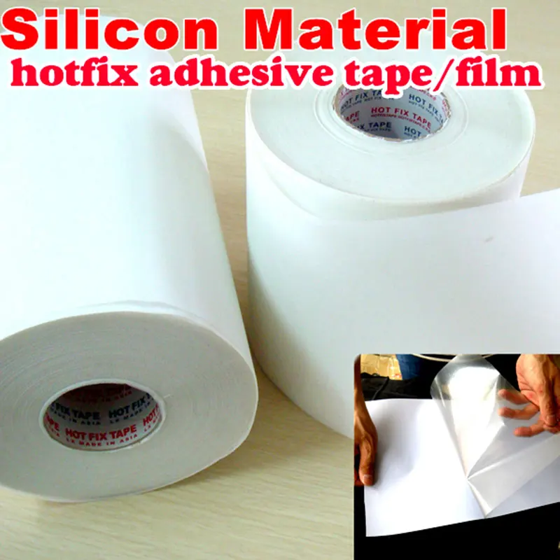 

10M Length/ Lot 32CM Wide Hot Fix Paper & Tape Adhesive Iron On Heat Transfer Film Super For Hot Fix Rhinestones DIY Tools Y2644