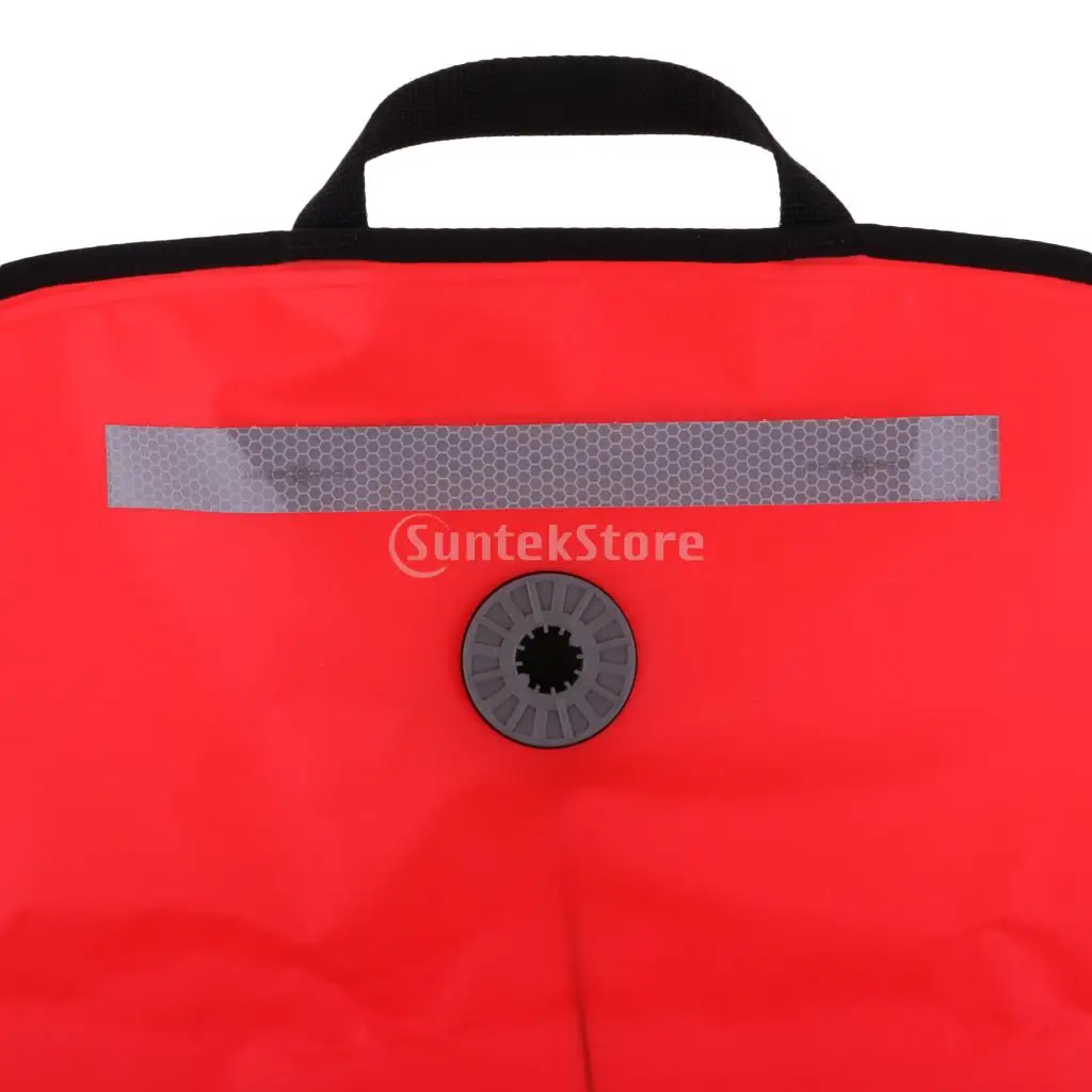 Set 2 Durable Reflective Tech Scuba Diving SMB 50lbs Lift Bag & Dump Valve Diver Safety Gear for Underwater Dive Snorkeling Red