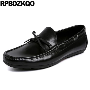 

Driving Loafers Slip On Genuine Leather High Quality Boat Deluxe Flats British Style Men Italy Casual Shoes Luxury Cow Black New