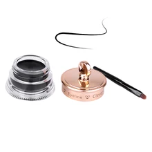 1 комплект Водонепроницаемая Стойкая подводка для глаз гелевая подводка+ кисть Черная Подводка для глаз гелевый набор инструментов для макияжа