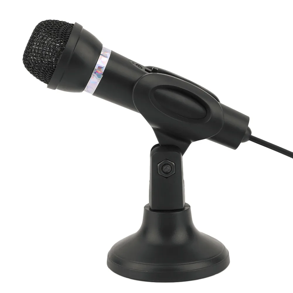 Компьютер ноутбук настольный микрофон KTV-307 провод караоке ручной микрофон 3,5 мм микрофон с базой для записи пения