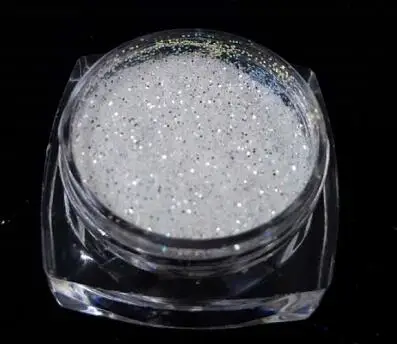 1set=10 Colors Mirror White Holographic Nail Glitters Powder Sheets Tips 3 Size ( 0.2mm&0.3mm&0.4mm) Nail Powder Nail Decoration