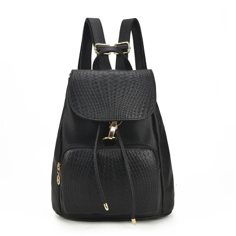 High Quality Fashion Women Soft Solid Leather Backpacks Mini Small Backpack Girls School ...