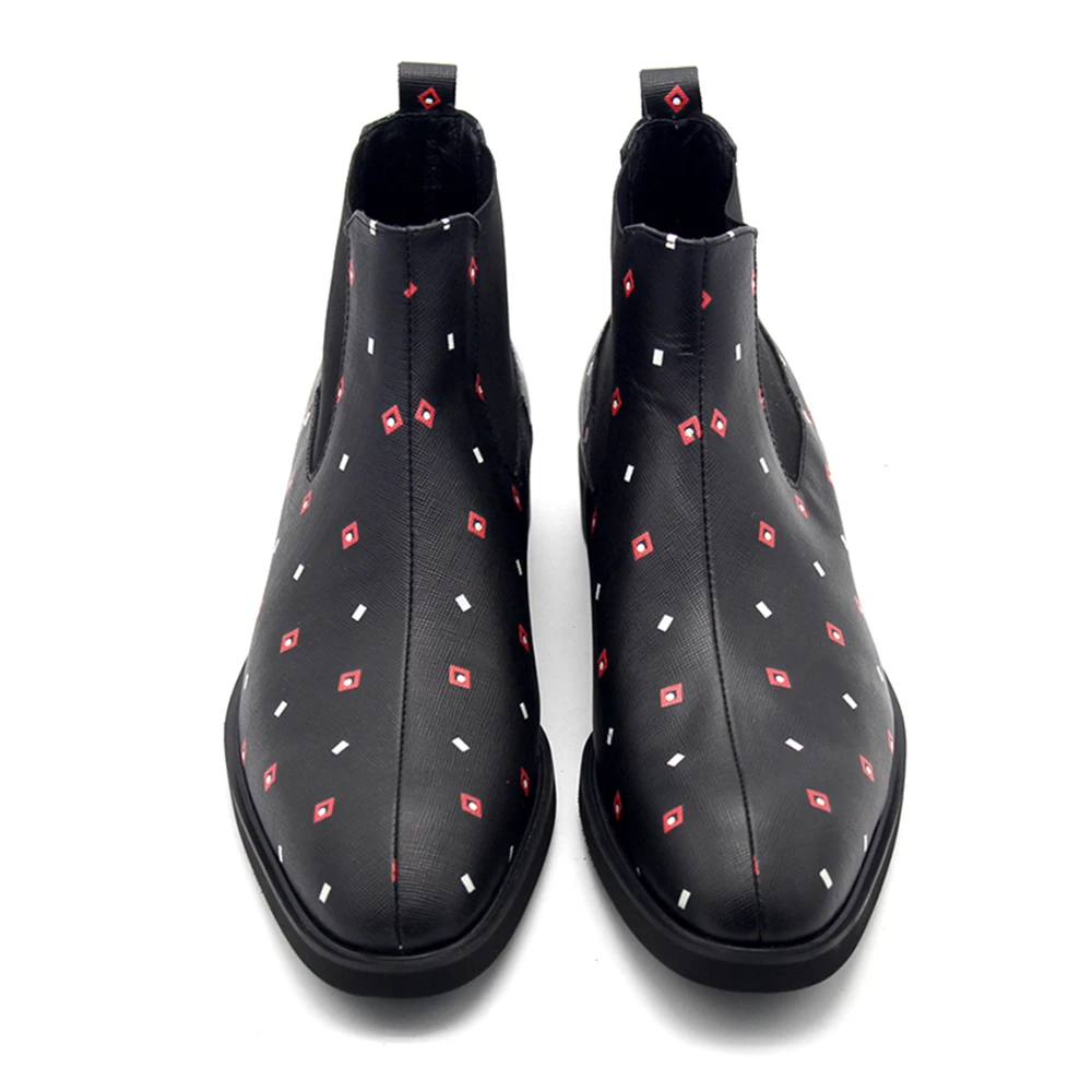 Chelsea Vestido Precio Y Cuir Chaussures Hommes Caballero Mens Negro Pedicura Relieve Lista En Cuero Blanco Rojo Zapatos De RqgHRw