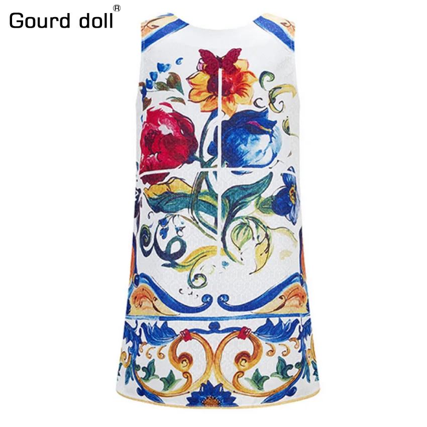 

Girls Winter Dress 2016 Baby Girls Dresses Sleeveless Princess Dress Children Majolica Print Dobby Kids Dresses for Girls
