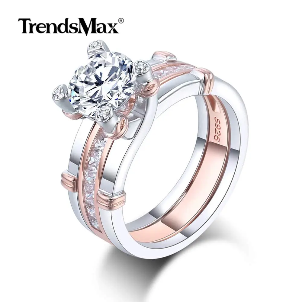 

3.355ct Multi-layer Round Cubic Zirconia CZ Rings Rose Gold Plated Rings For Women's Jewelry Gifts Engagement Party Wedding SR30