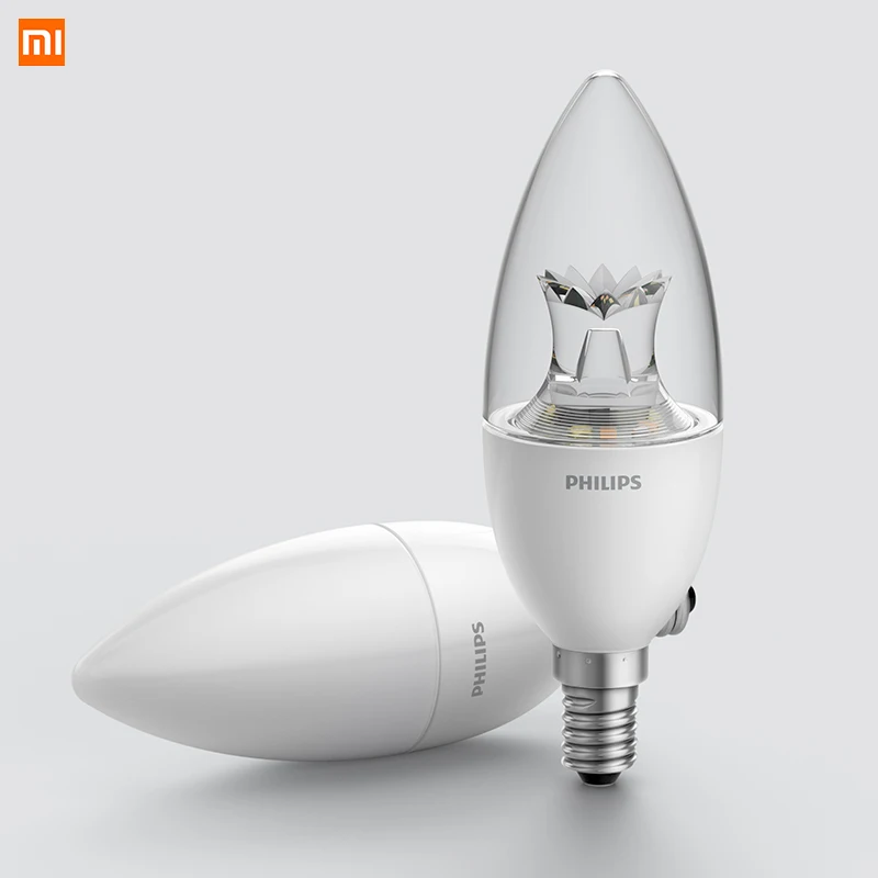 

Xiaomi Smart LED Bulb E14 LED Candle Lamp Light APP Group Control 3000-5700K Transparent Crystal Frosted Version 3.5W 0.1A