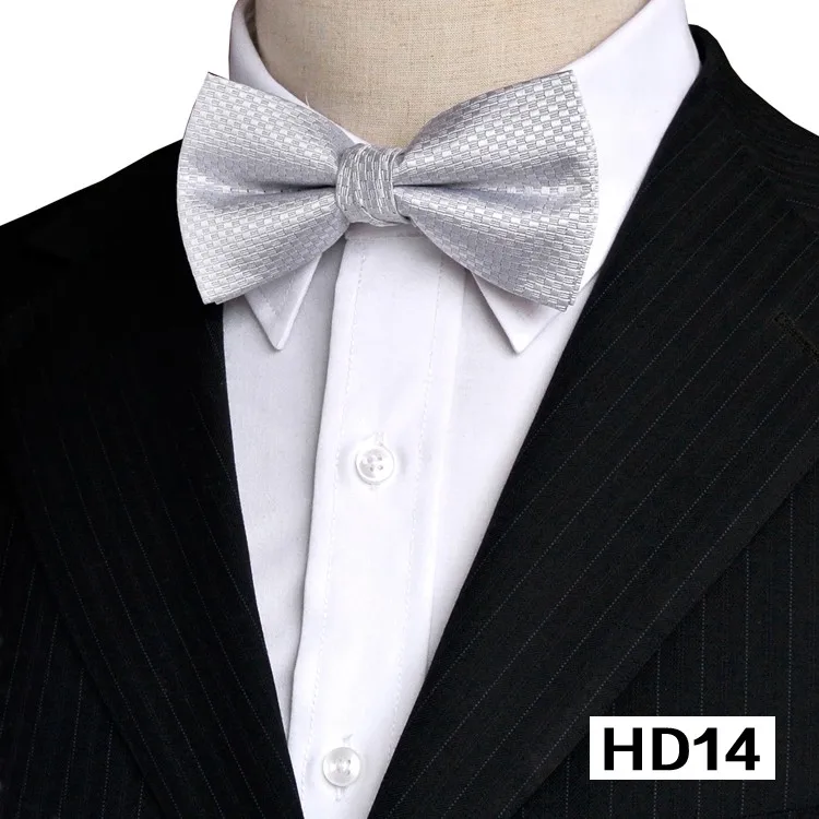 Solid Black Navy Blue Gray Grey White Red Tuxedo Mens Bow Tie Pre-tied 100% Silk Adjustable For Men Free Shipping Wholesale