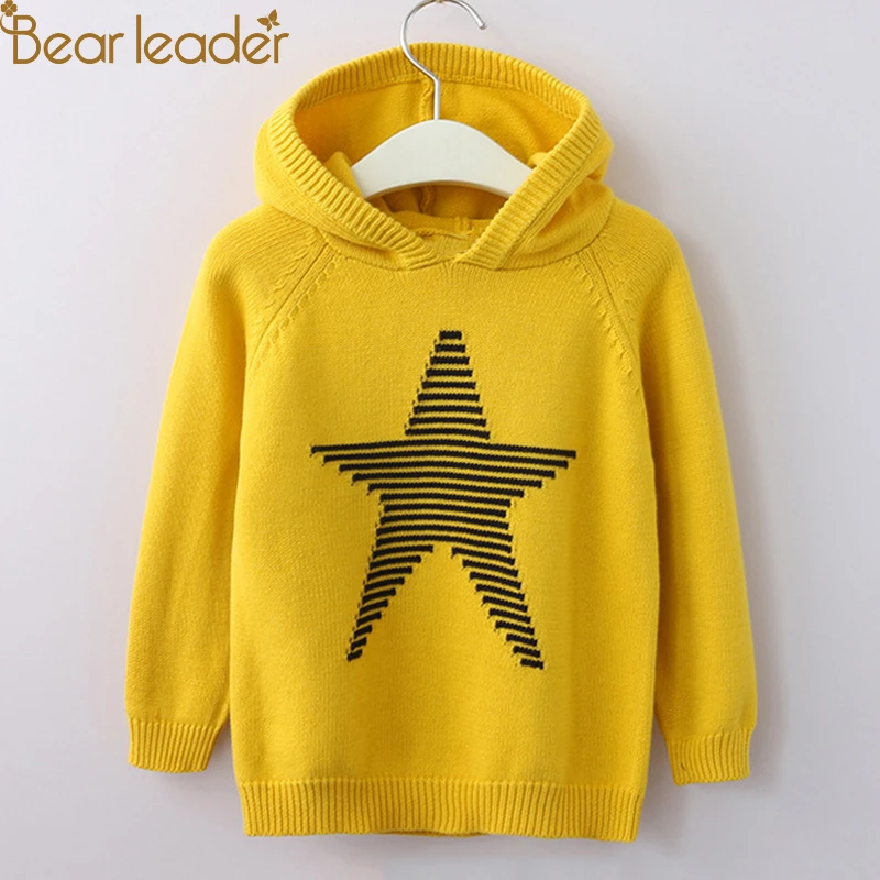 

Bear Leader Kids Sweaters 2018 New Autumn Casual O-Neck Unisex Sweaters Pentagram Full Sleeves Children Sweaters For 3T-9T