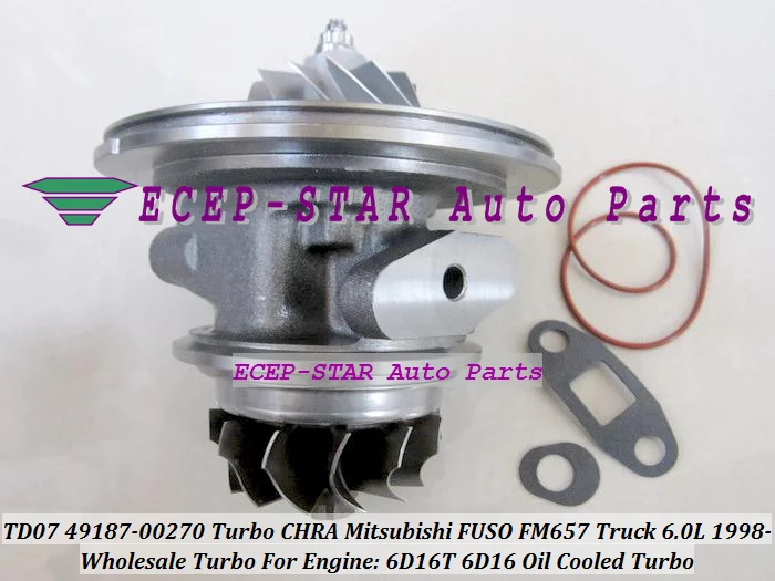 TD07-9 49187-00271 49187-00270 ME073935 Turbine Turbocharger Cartridge CHRA For Mitsubishi FUSO 6D16T Oil Cooled Turbo - (1)