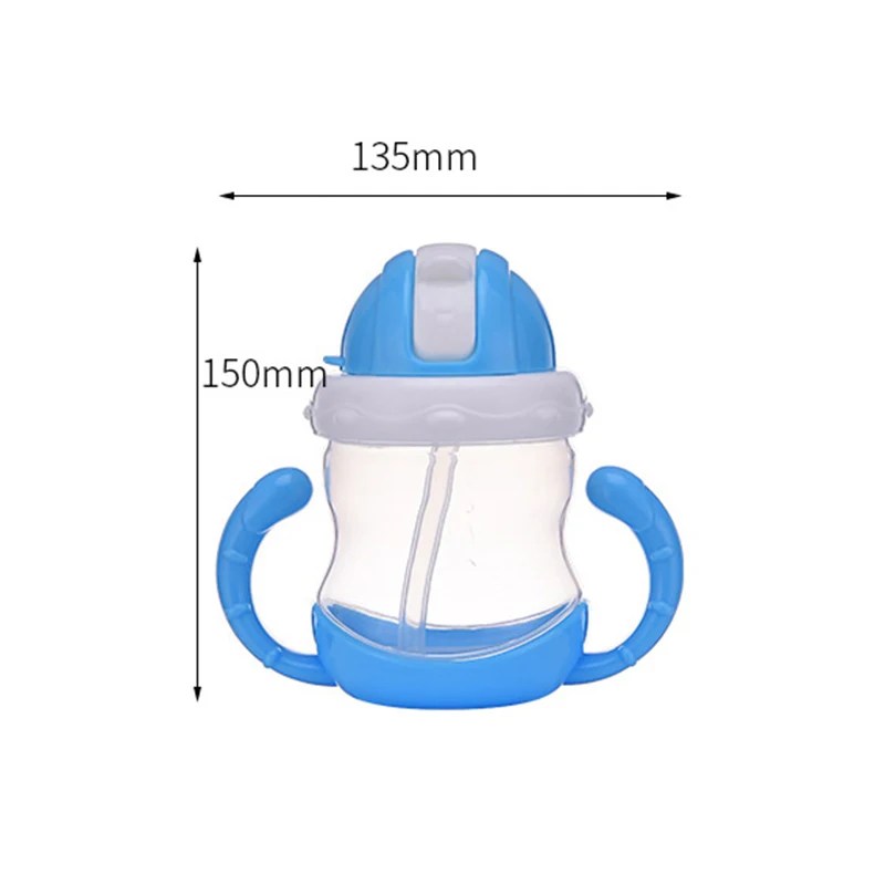 180 мл мягкий силиконовый воды сок питьевой обучения детских бутылочек с ручкой и силиконовая трубочка для более 6 месяцев напиток