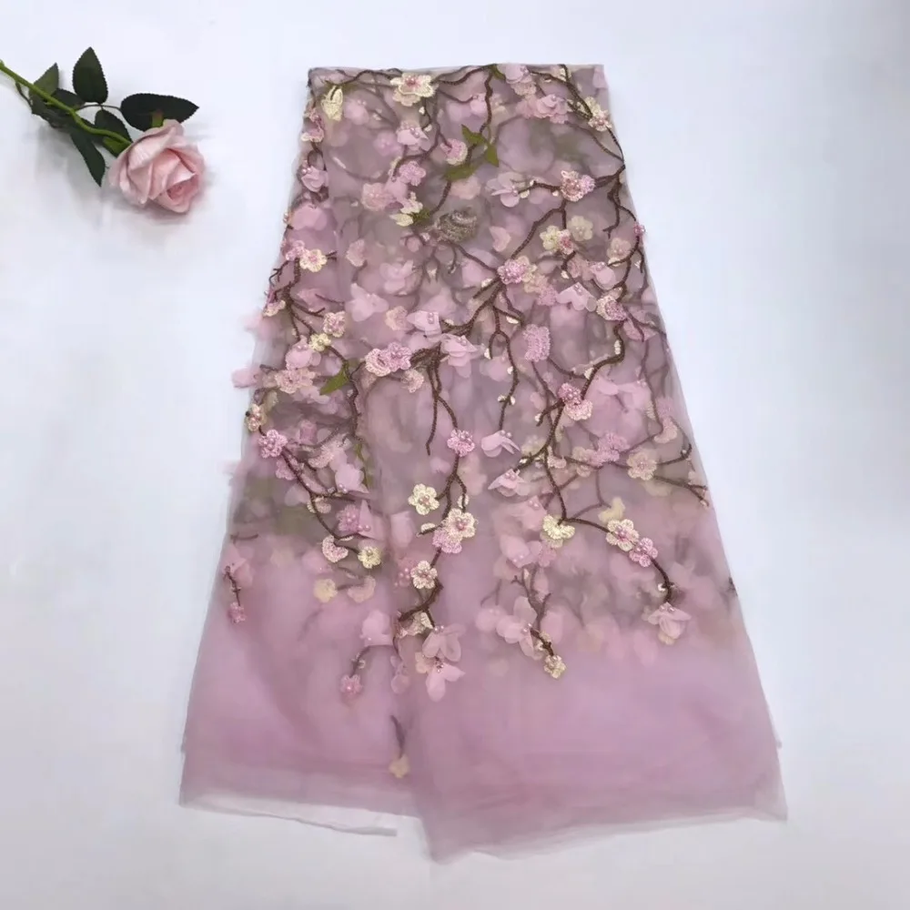 Nigerian Lace Fabric 2018 High Quality Pink African With Beads And Stones Embroidery French | Дом и сад