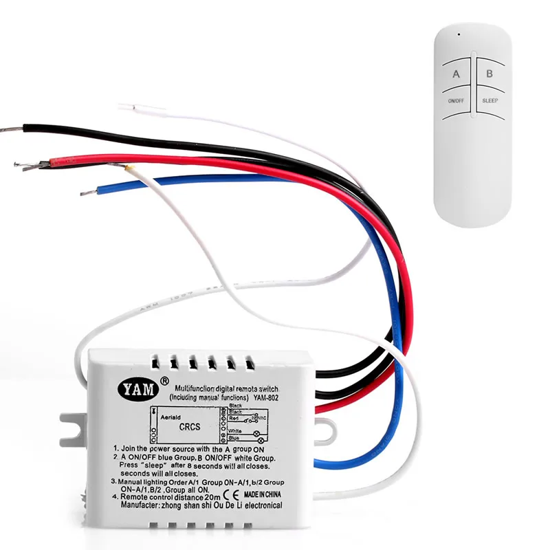 

1 Set New Wireless 2 Channel ON/OFF Lamp Remote Control Switch Receiver Transmitter
