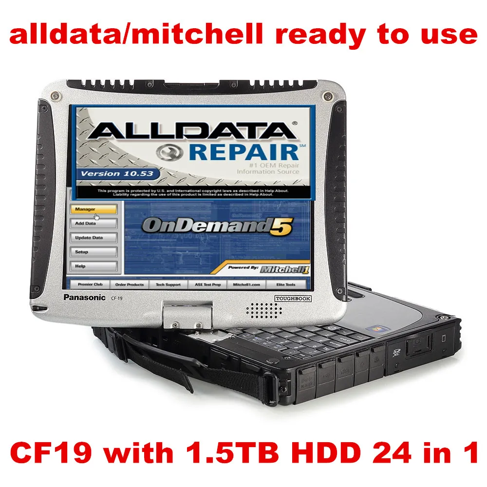 

Toughbook CF19 CF-19 Laptop 1.5TB HDD WIN7 system 24in1 Auto Repair Alldata Software V10.53+mitchell on demand 5 ready to use