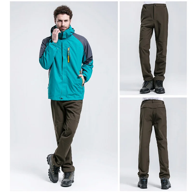 2018 New Brand Winter Men Women Pants Outdoor Sports Inside Fleece Trousers Hiking Camping Trekking Ski Waterproof  Pants VA033