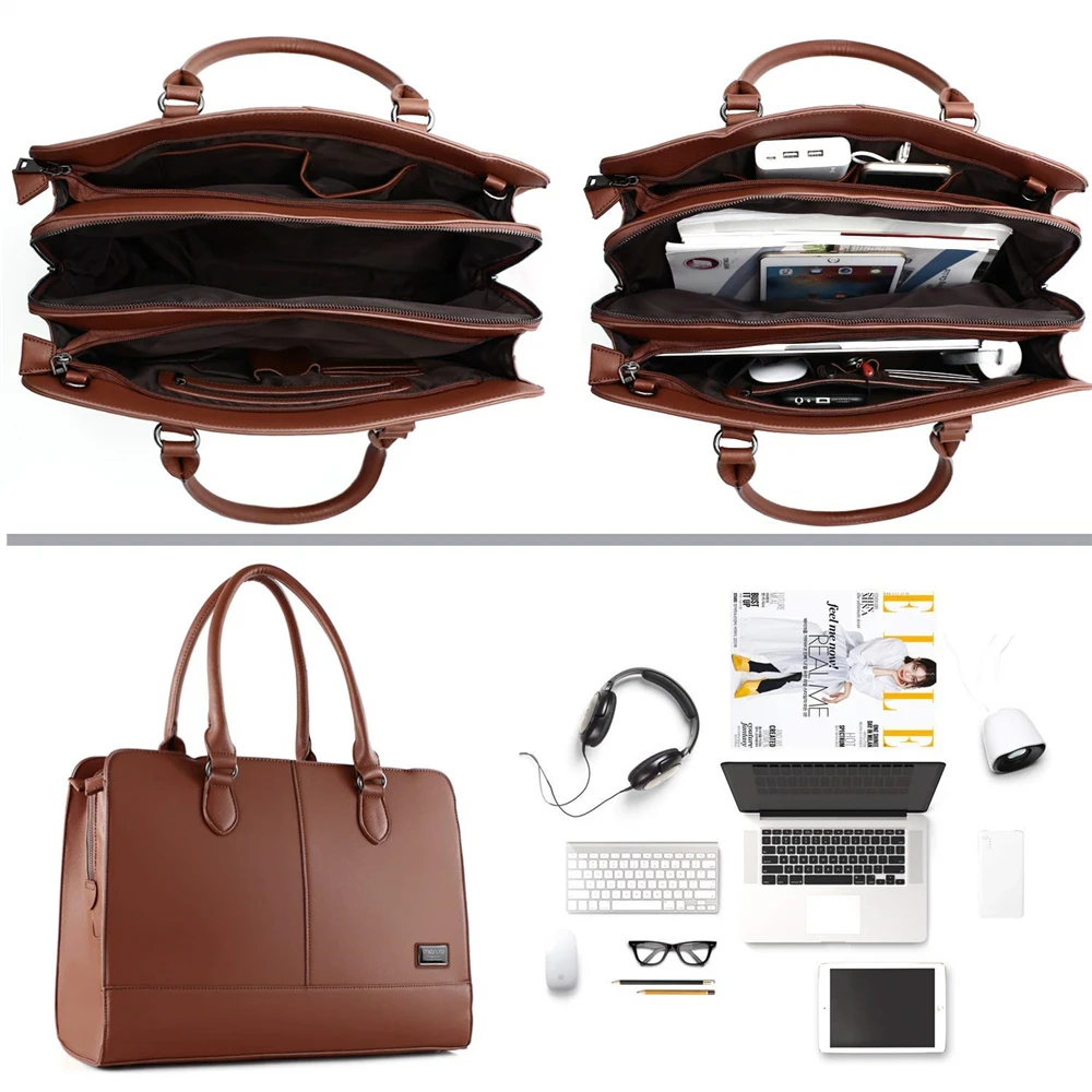 MOSISO сумка для ноутбука из искусственной кожи портфель для женщин 14 15 15,6 дюймов для Macbook hp Dell acer lenovo сумка для ноутбука сумка через плечо