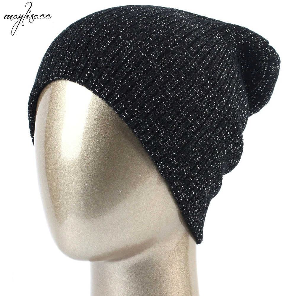 

Hot-selling Ladies Silk Wool Caps Skullies&beanies Autumn and Winter European&American Style Multi-color Headgear Headgear