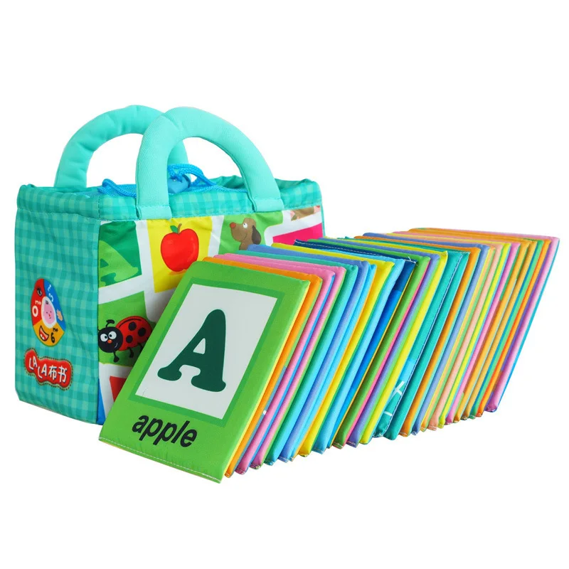 

26pcs/set Baby Early Educational Toys Baby Book Alphabet Cloth Book Quiet for Kids English Learning Bebe Identify Animals