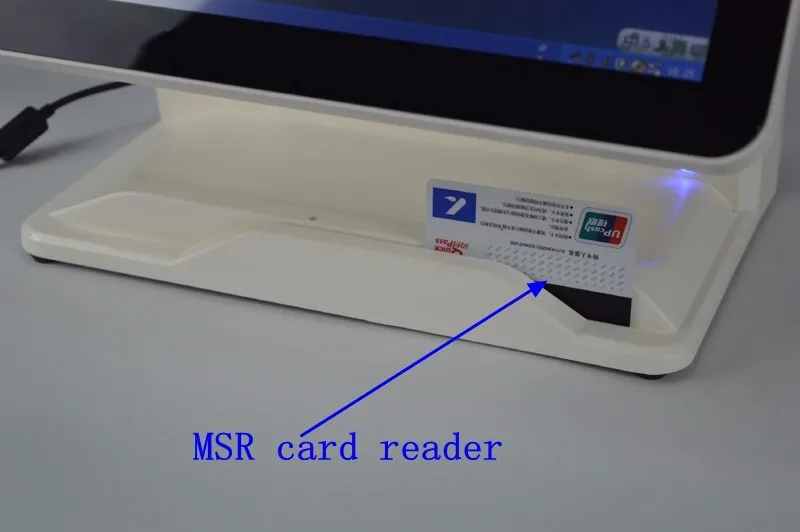 Заводская цена 1" windows все в одном сенсорный экран POS есть английский VFD дисплей pos система с MSR кардридер