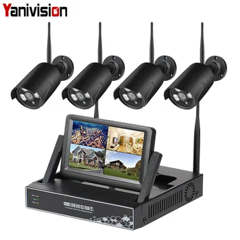 

Wireless Surveillance Camera System 7 Inch LCD Display 4CH Wifi NVR P2P 20m IR Night Vision 1080P HD Wireless CCTV System Wifi