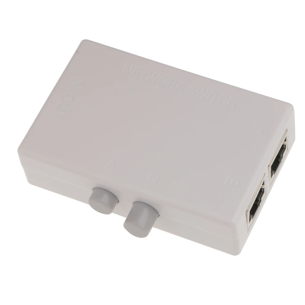 MT-VIKI 2Ports AB Manual Network Sharing Switch Box 100 Mbps 2 In 1 Out