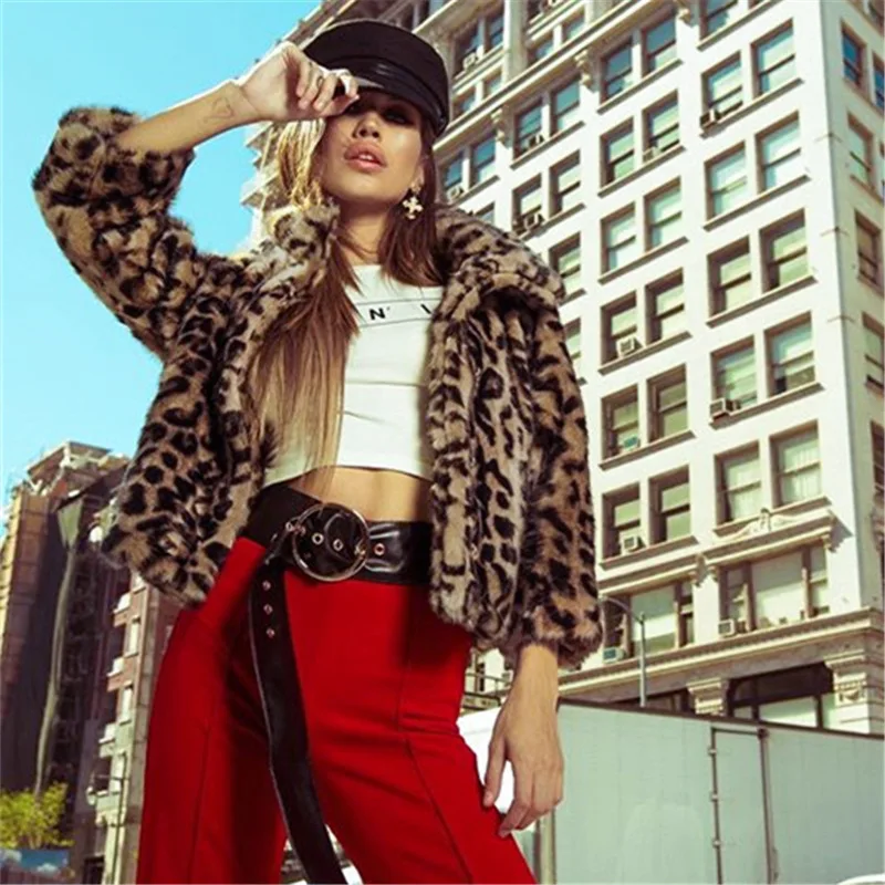 NCLAGEN 2018 Women Fashion Leopard Winter Warm Jackets
