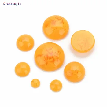 

GraceAngie 10pcs/lot Orange Cabochon Resin Charms Round Flatback Beads Pendant For Mobile phone shell DIY Jewelry Accessories