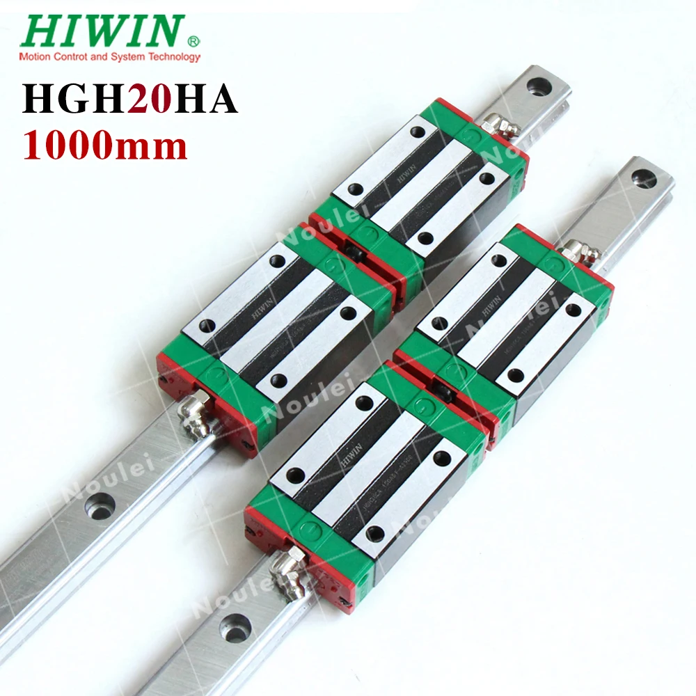 

HIWIN HG20 Linear Guide Rail 2pcs 1000mm HGR20 with 4pcs HGH20HA Guide block for CNC Custom length HGH20