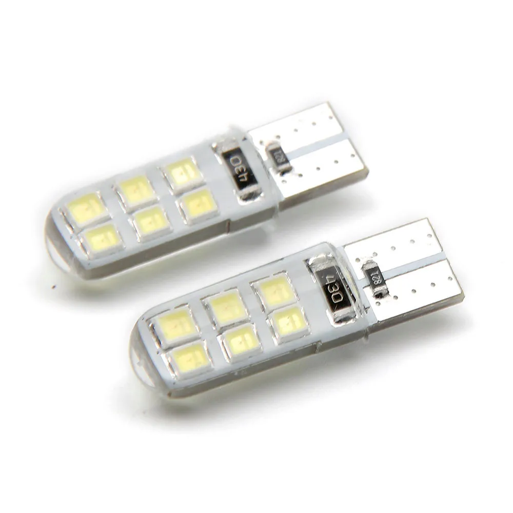 Автомобильные светодиодные лампы 2 шт. T10 W5W водонепроницаемые 2835 12 SMD клиновые