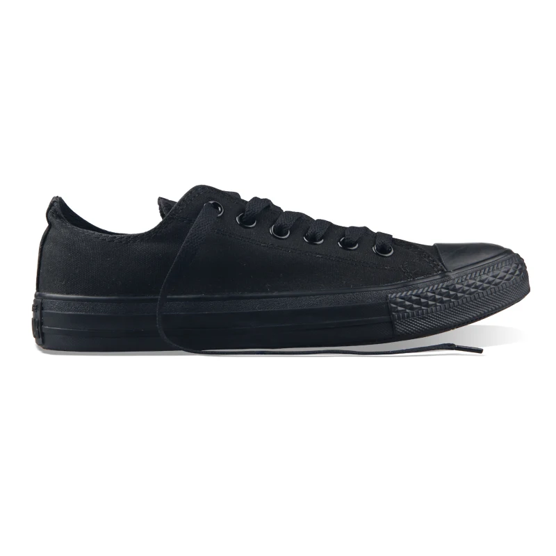Первоначально конверс all star мужская и женские кроссовки для мужчин женщин холст обувь все черные низкой классической скейтбордингом обувь - Цвет: All black low 1Z635
