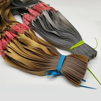 

10PCS 1mm Thickness Rubber Band Slingshots Natural Latex Orange Flat Elastic Resilient Tube for Tactical Slingshot Catapult