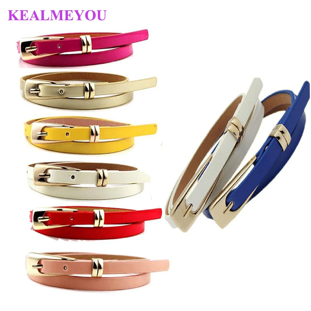 

1 pcs Fashion Women Skinny Waist Belt Lady Girl Thin Leather Narrow Waistband Belt ремень женский