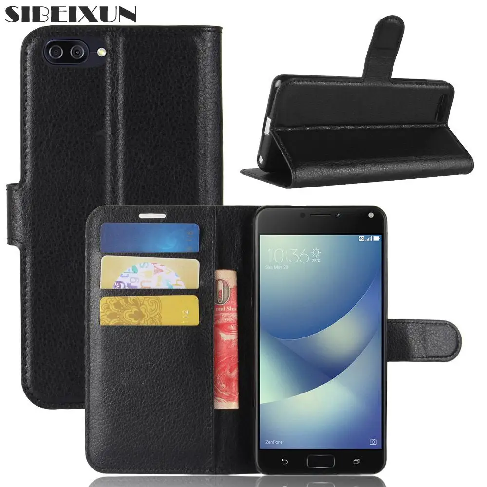 SIBEIXUN Luxury PU Leather Flip Case For ASUS Zenfone 4 MAX ZC520KL Wallet Stand for cover | Мобильные телефоны и