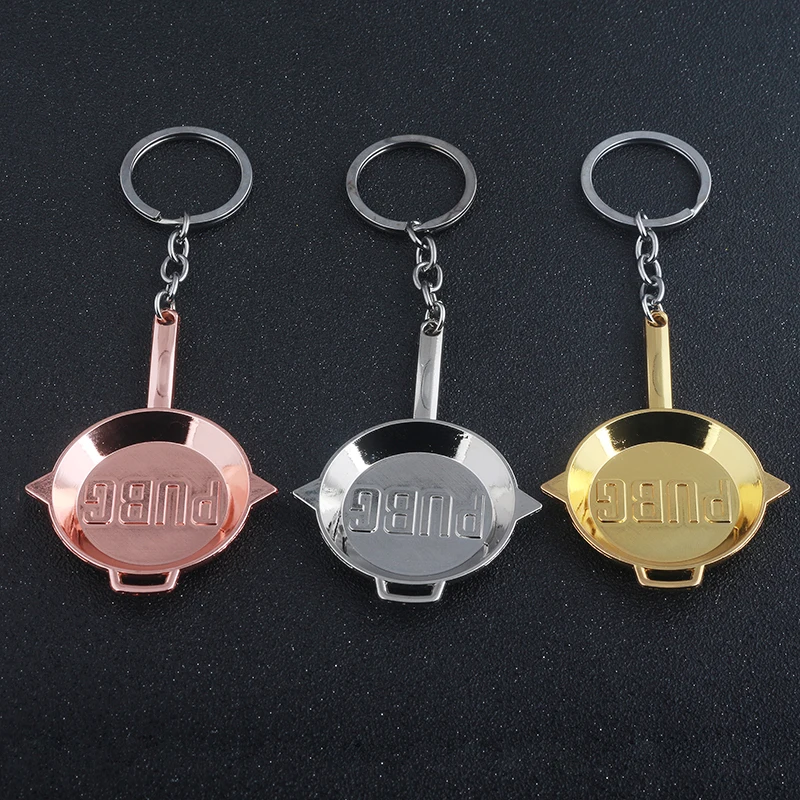 

Popular games PUBG pot weapon keychain player high quality alloy car key ring pendant 3 color for men and women accessories