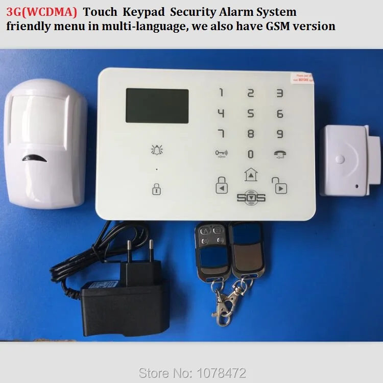 

Wireless Wired House 3G Alarm system Touch Keypad Panic Alarm King Pigeon K9 WCDMA alarm SMS APP controlled Home Security alarm