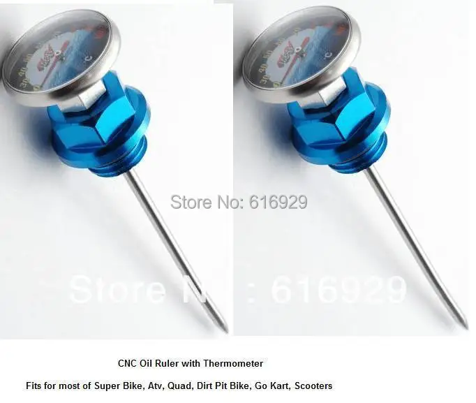 

Motorcycle Parts Oil Tank Dipstick with Temperature Gauge CNC Oil Ruler Mini Pocket Bike Parts Oil Ruler Thermometer
