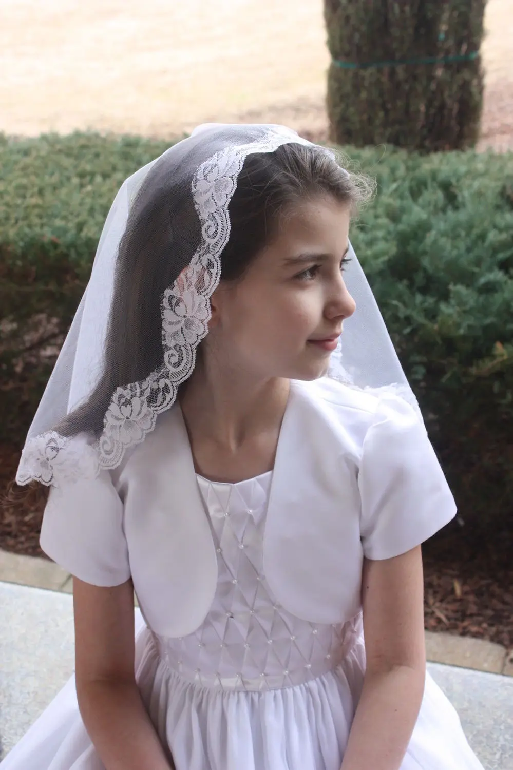 White  First Communion Princess Spanish veils and mantilla Catholic chapel lace 
