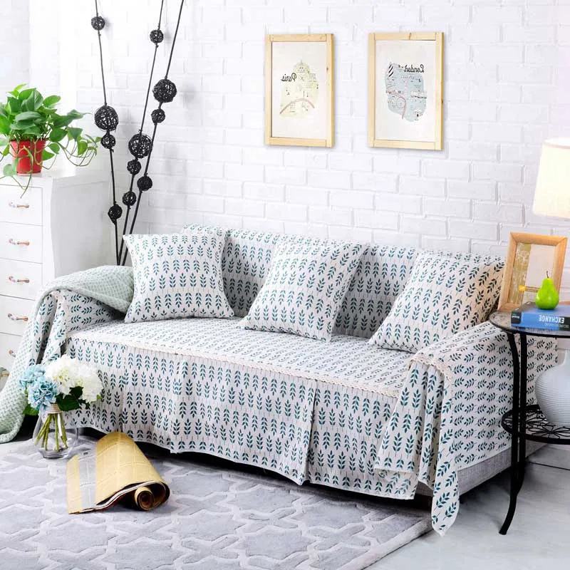 STYLE 14 Хлопковый льняной чехол для дивана, простой современный противообрастающий чехол для дивана, цветочный рисунок, для гостиной, волнистый чехол для дивана, hsn-10 - Цвет: STYLE 14