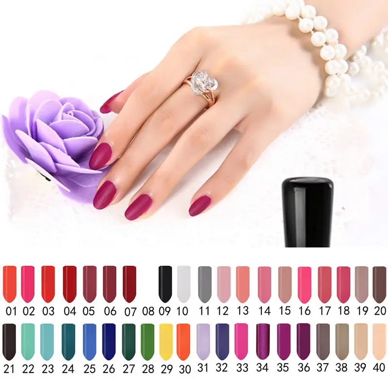 

Hot 2019 16ml Matte Frosted Nail Polish Solid Color Elegant Women Hand And Feet Light Quickly Dry Nail Polish 40 Colors Nail Art