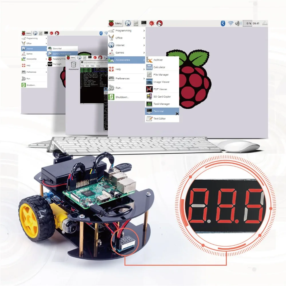 OSOYOO робот автомобильный комплект умный автомобильный обучающий комплект для Raspberry Pi 3, B+ Android IOS APP WiFi беспроводной(не включает Raspberry P3 board