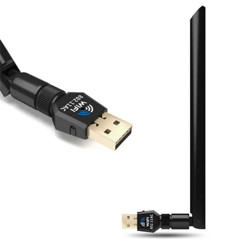 Беспроводной USB WiFi адаптер с антенной 802.11AC для компьютера EM88 двухдиапазонный 2,4G/5G 1200 Мбит/с USB WiFi адаптер с CD-драйвером
