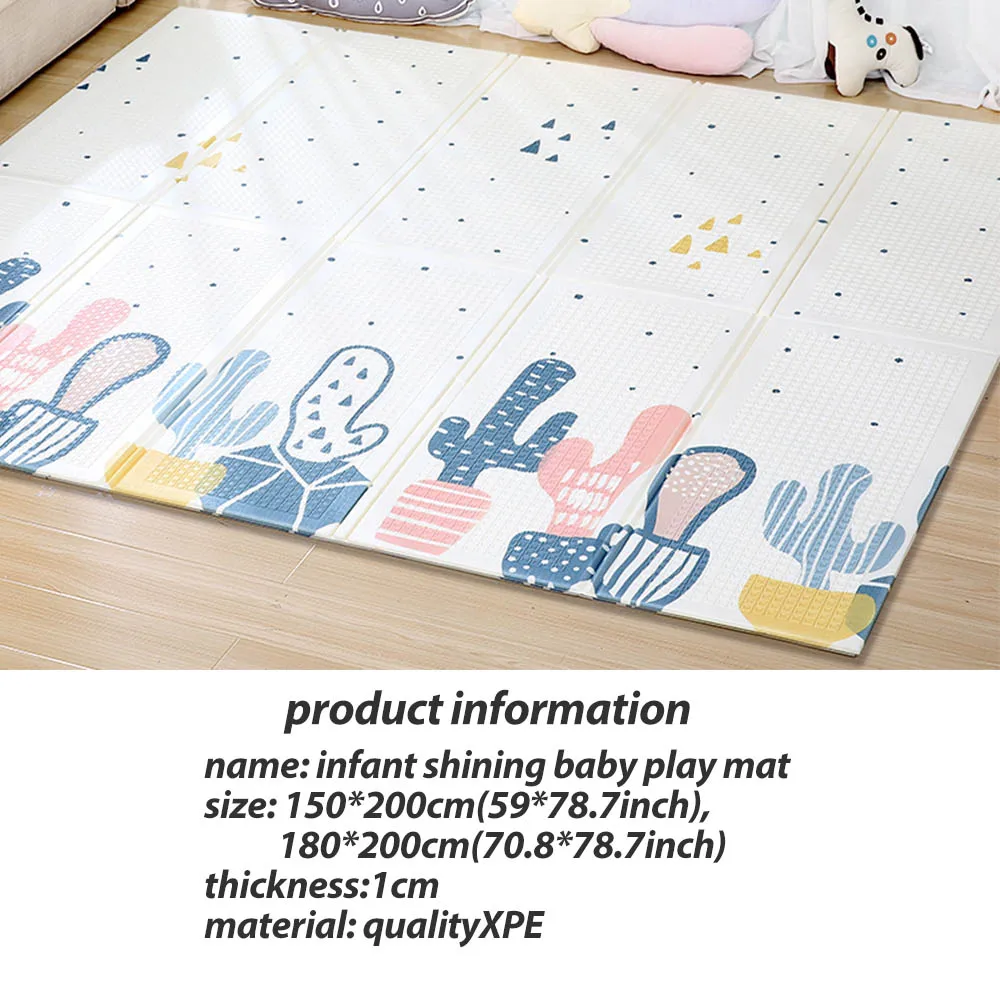 Infant Shining XPE Baby Play Mat Crawling Pad Folding Thickening Environmental Protection Household