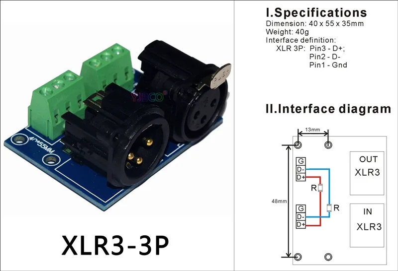 Клеммный адаптер, 5 ядер XLR на 3 ядра XLR, RJ45-3P, ADDR2, XLR5-3P использовать для CH светодиодный dmx512 диммер светодиодный декодер - Цвет: XLR3-3P