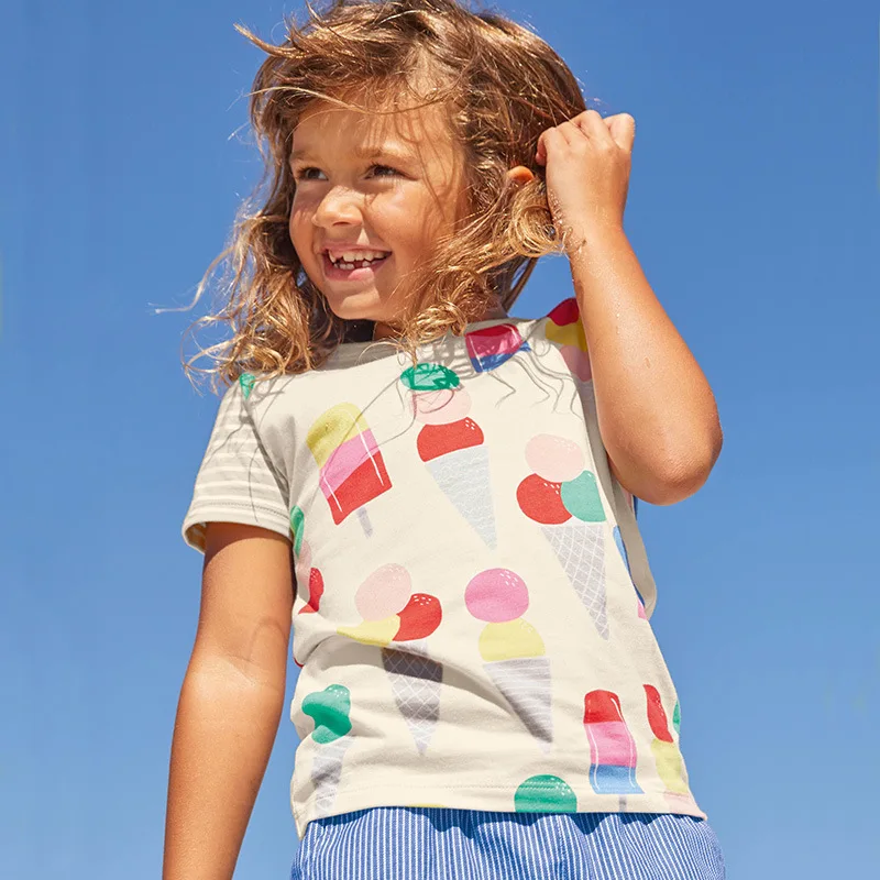 

Baby Girls T-Shirt Short Sleeve Tees Children's Tops Clothing Cotton cute Cartoon Pattern Tshirt Summer style